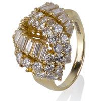 Pre-Owned 14ct Yellow Gold Baguette and Brilliant Cut Diamond Ring 4332542