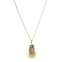 pre owned 9ct yellow gold oval engraved locket necklace 4156335
