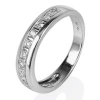 pre owned 18ct white gold diamond half eternity ring 4185698