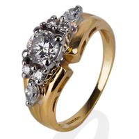 Pre-Owned Gold Diamond Set Cluster Ring 4148970