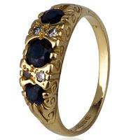 pre owned 18ct yellow gold sapphire and diamond ring 4111163