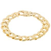 Pre-Owned 9ct Yellow Gold Mens Flat Curb Chain Bracelet 4174899