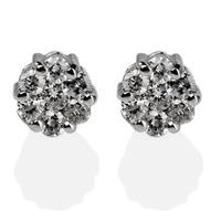 Pre-Owned 14ct White Gold Diamond Seven Stone Stud Earrings 4333194