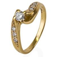 Pre-Owned 18ct Yellow Gold Diamond Crossover Ring 4111157