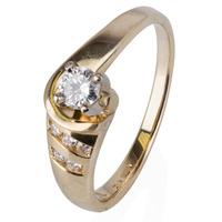 Pre-Owned 14ct Yellow Gold Diamond Solitaire Twist Ring 4332745