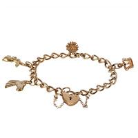 Pre-Owned 9ct Yellow Gold Charm Bracelet and Charms 4123781