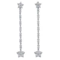 Pre-Owned 18ct White Gold Diamond Dropper Earrings 4217454