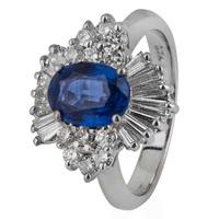 Pre-Owned 14ct White Gold Sapphire and Diamond Cluster Ring 4228954