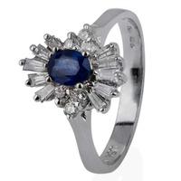 Pre-Owned 14ct White Gold Sapphire and Diamond Cluster Ring 4328039