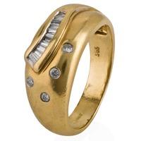 pre owned 14ct yellow gold multi diamond tapered band ring 4332866