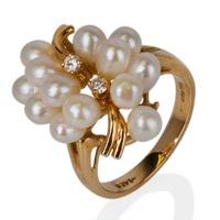 Pre-Owned 14ct Yellow Gold Cultured Pearl Fancy Ring 4329919