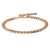 Pre-Owned 9ct Rose Gold Curb Chain and T Bar Bracelet 4128990