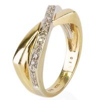 Pre-Owned 9ct Yellow Gold Diamond Crossover Ring 4111135