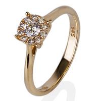 pre owned 14ct yellow gold diamond cluster ring 4332134