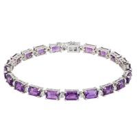 Pre-Owned 18ct White Gold Amethyst and Diamond Bracelet 4307738
