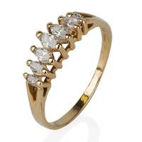 Pre-Owned 9ct Yellow Gold Marquise Cut Diamond Half Eternity Ring 4329740