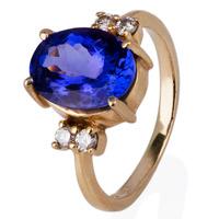 Pre-Owned 14ct Yellow Gold Tanzanite and Diamond Ring 4332688