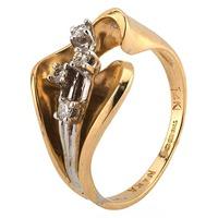 pre owned 14ct yellow gold four stone diamond ring 4332907