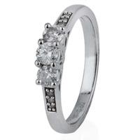 Pre-Owned 18ct White Gold Diamond Trilogy Ring 4112059