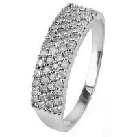 Pre-Owned 9ct White Gold Diamond Four Row Ring 4111059