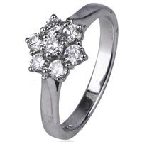 pre owned 18ct white gold diamond cluster ring 4112131