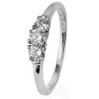 pre owned 14ct white gold diamond trilogy ring 4112094