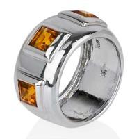 Pre-Owned 18ct White Gold Citrine Band Ring 4309993