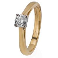 pre owned 18ct yellow gold four claw diamond solitaire ring 4112111
