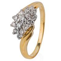 pre owned 18ct yellow gold diamond cluster ring 4111146