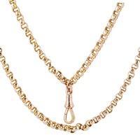 Pre-Owned 9ct Yellow Gold Belcher Link Guard Chain Necklace 4103126