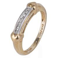 pre owned 9ct yellow gold diamond half eternity ring 4332630