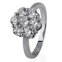 Pre-Owned 14ct White Gold Seven Stone Diamond Cluster Ring 4328053