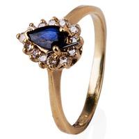 pre owned 14ct yellow gold sapphire and diamond cluster ring 4332843