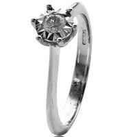 pre owned 9ct white gold six claw diamond solitaire ring 4332827