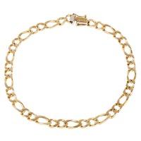 Pre-Owned 9ct Yellow Gold Mens Figaro Chain Bracelet 4174856