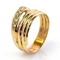 Pre-Owned 18ct Yellow Gold Mens Diamond Set Snake Ring 4115006