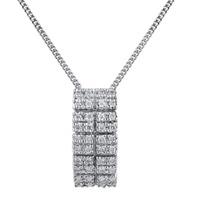 Pre-Owned 9ct White Gold Diamond Pendant and Necklace 4156409