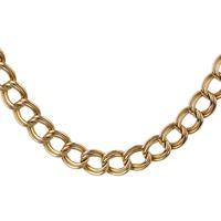 pre owned 9ct yellow gold double curb chain necklace 4103110