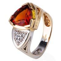Pre-Owned 14ct Two Colour Gold Citrine and Diamond Ring 4332659