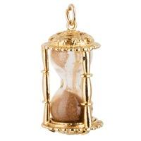 pre owned 9ct yellow gold hour glass charm pendant 4152156