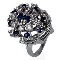 Pre-Owned 14ct White Gold Sapphire and Diamond Multi Cluster Ring 4332760