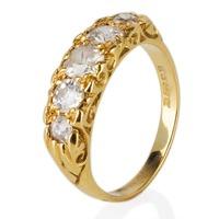 Pre-Owned 18ct Yellow Gold Old Cut Diamond Five Stone Ring 4185876