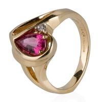 Pre-Owned 14ct Yellow Gold Pink Tourmaline and Diamond Ring 4332589