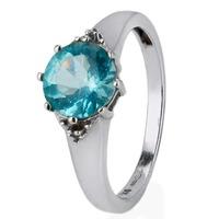 Pre-Owned 9ct White Gold Apatite and Diamond Ring 4145756
