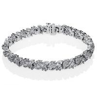 pre owned 14ct white gold multi diamond tennis bracelet 4307690