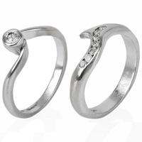 Pre-Owned 18ct White Gold Diamond Two Ring Set 4148610