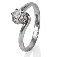 Pre-Owned 18ct White Gold Diamond Crossover Ring 4185609