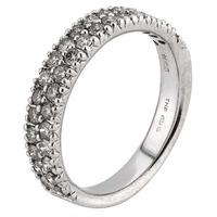 Pre-Owned 14ct White Gold Two Row Diamond Half Eternity Ring 4229013