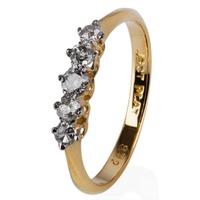 pre owned 18ct yellow gold five stone diamond ring 4185687