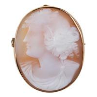 Pre-Owned 9ct Yellow Gold Cameo Brooch 4113052